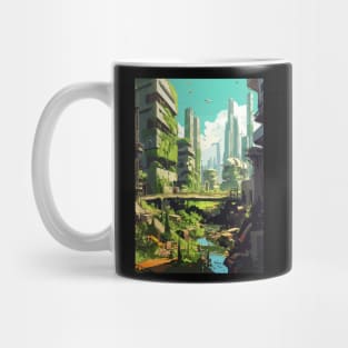 Abandoned Old City Anime Art Style Mug